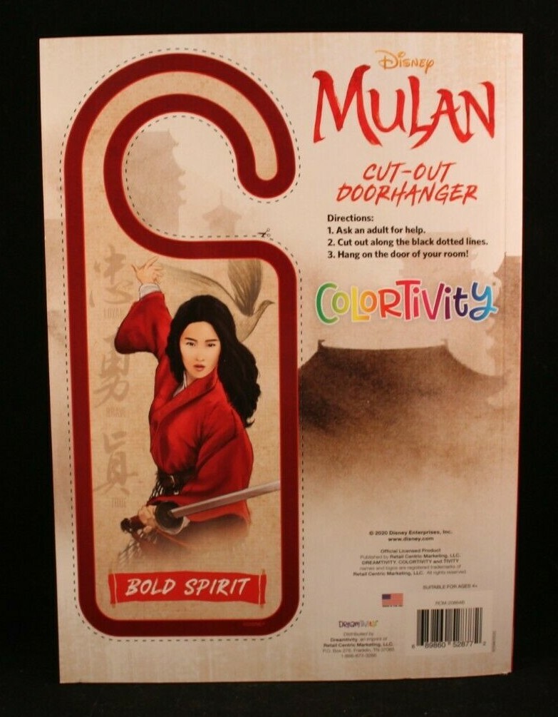 Disney – Mulan – Bold Spirit – Colortivity Book -Tear & Share Pages -Dreamtivity