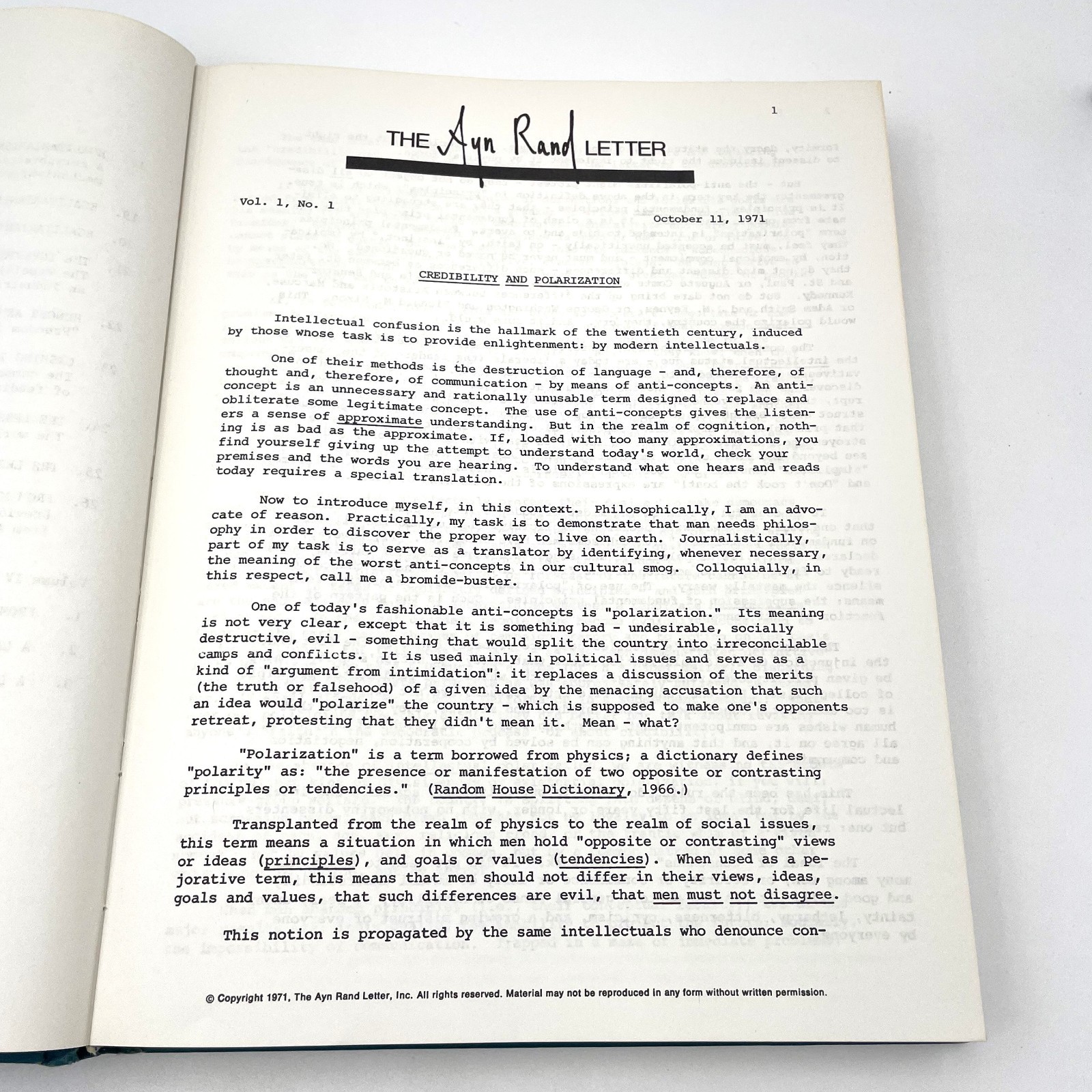 The Ayn Rand Letter Volumes I-IV 1971-1976 1st Print 1979 (+ Extras)
