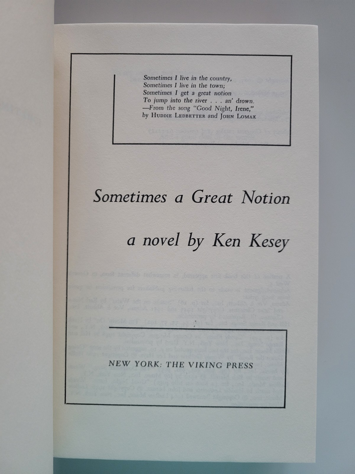 SOMETIMES A GREAT NOTION HARDCOVER KEN KESEY VIKING PRESS VINTAGE HC BOOK VG