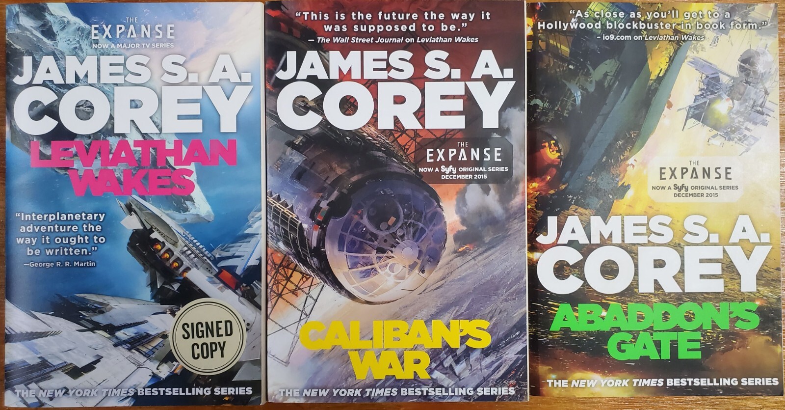 First 3 Volumes of the “Expanse” book series, Vol 1 signed