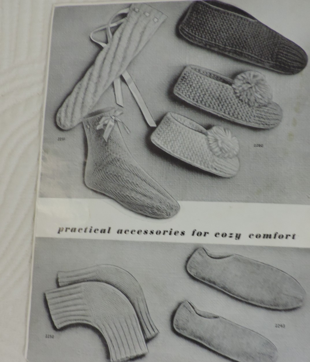 2 Knitting Socks Magazines #20/#340 Women/Men/Child Slippers/Sweater 1950s
