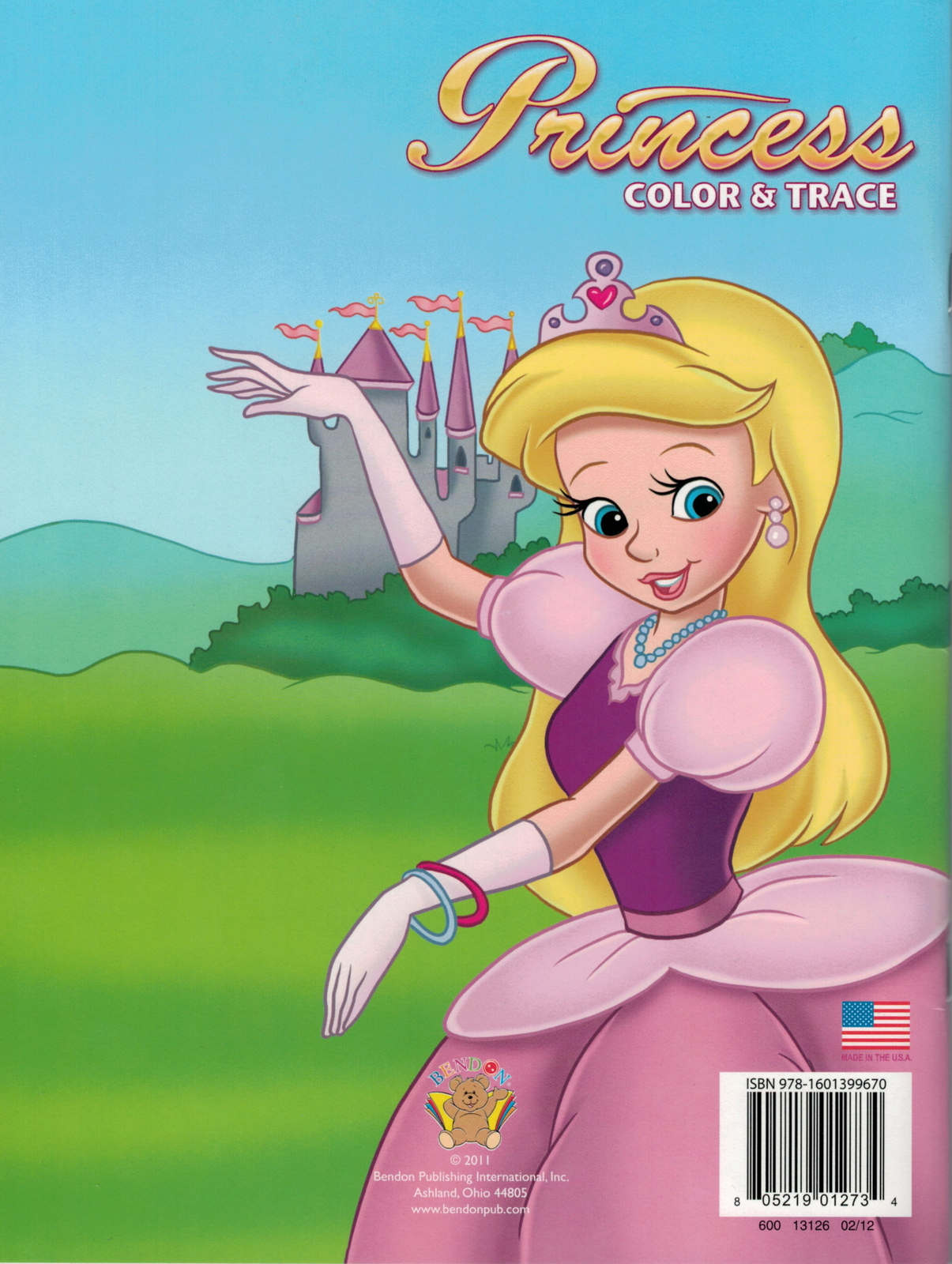 NEW Bendon Princess 48-Page Color and Trace Activity Book