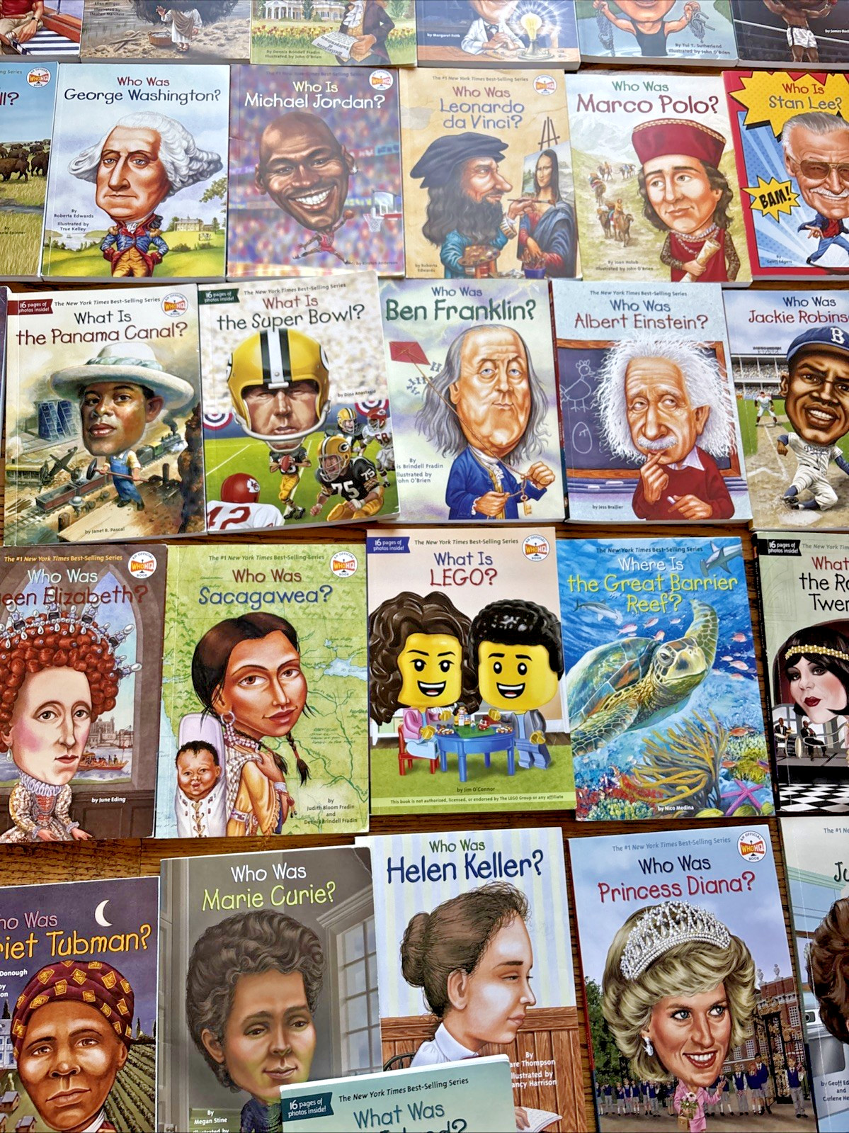 Lot of 50 Who Was / What Was / Where Is Books Biography History Homeschool Paper