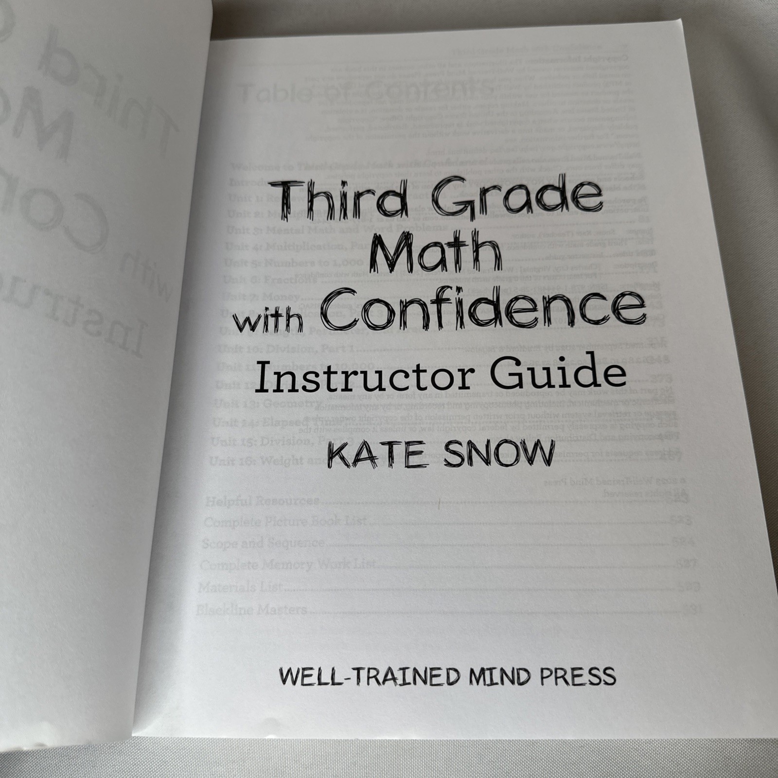 Third Grade Math with Confidence Instructor Guide by Kate Snow 2023