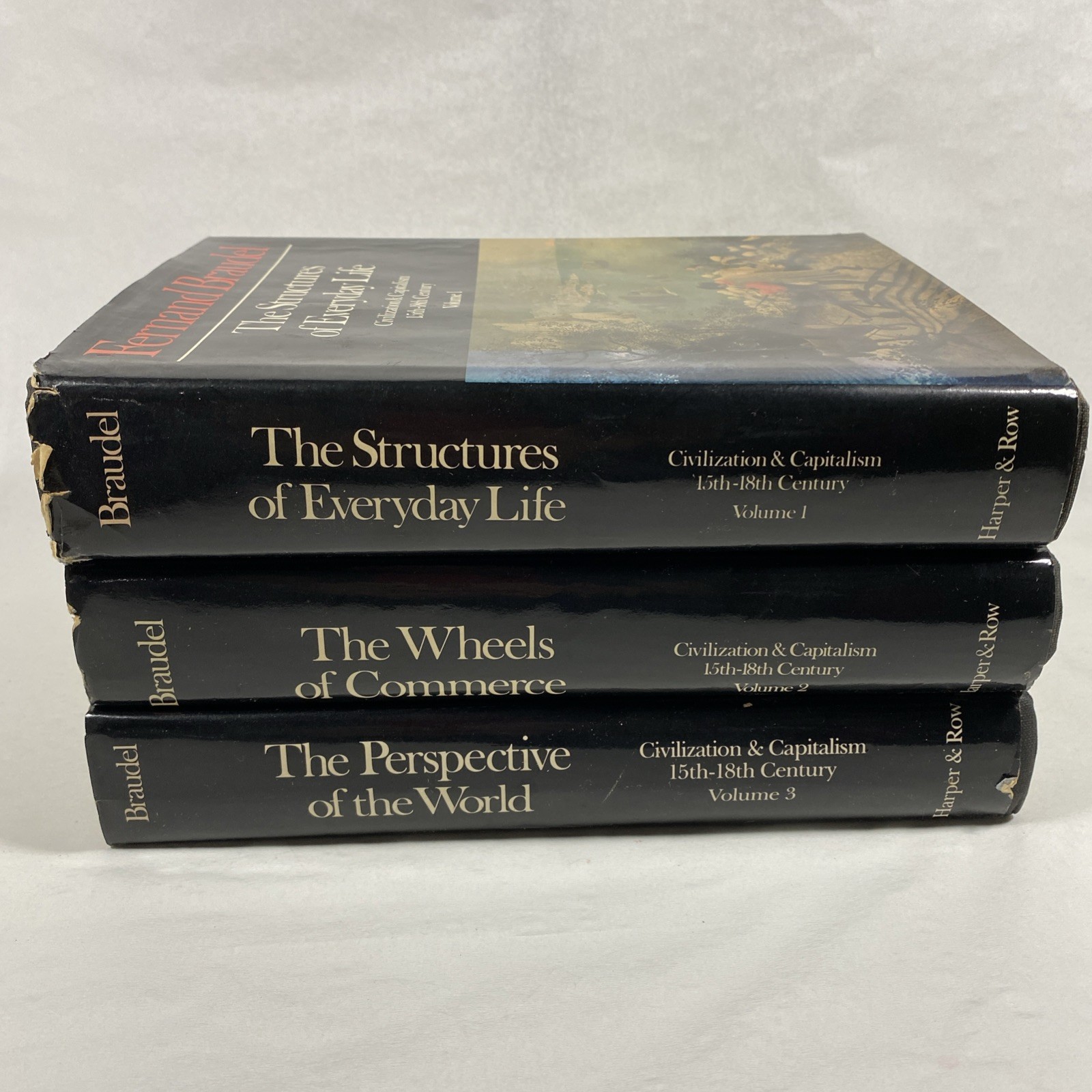 Civilization & Capitalism 15th-18th Century 3 Vol Set Fernand Braudel 1st US Ed
