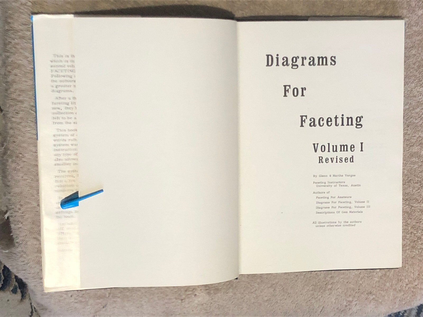 Diagrams for Faceting, Volume 1, 1988 by Glenn & Martha Vargas, Revised & Update