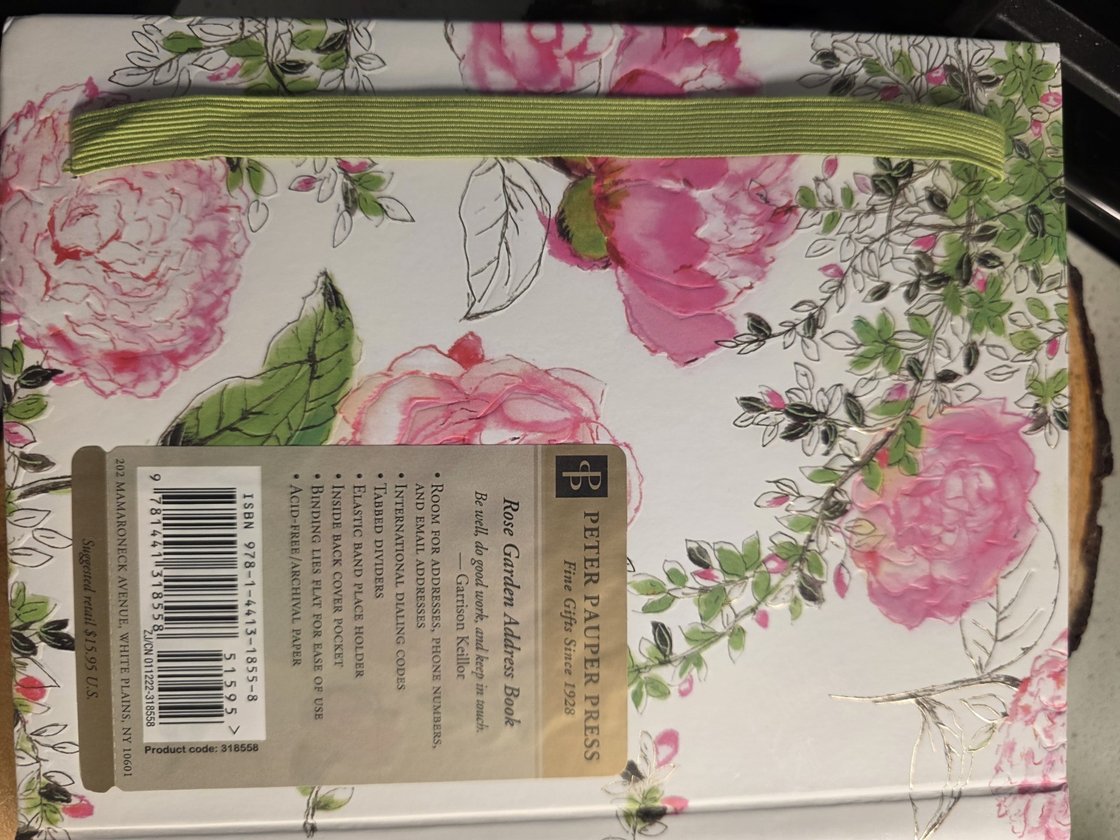 Rose Garden Large Address Book – Hardcover-spiral By Peter Pauper Press