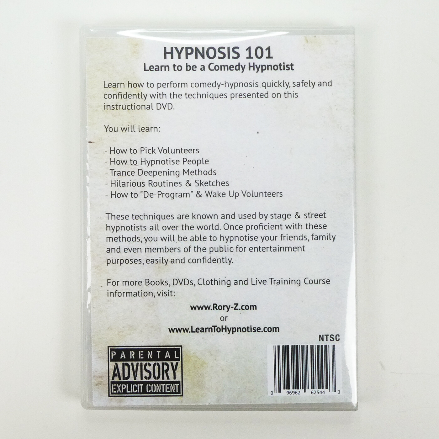 HYPNOSIS 101 Street & Stage Hypnotism DVD Lessons How to Hypnotize comedy show