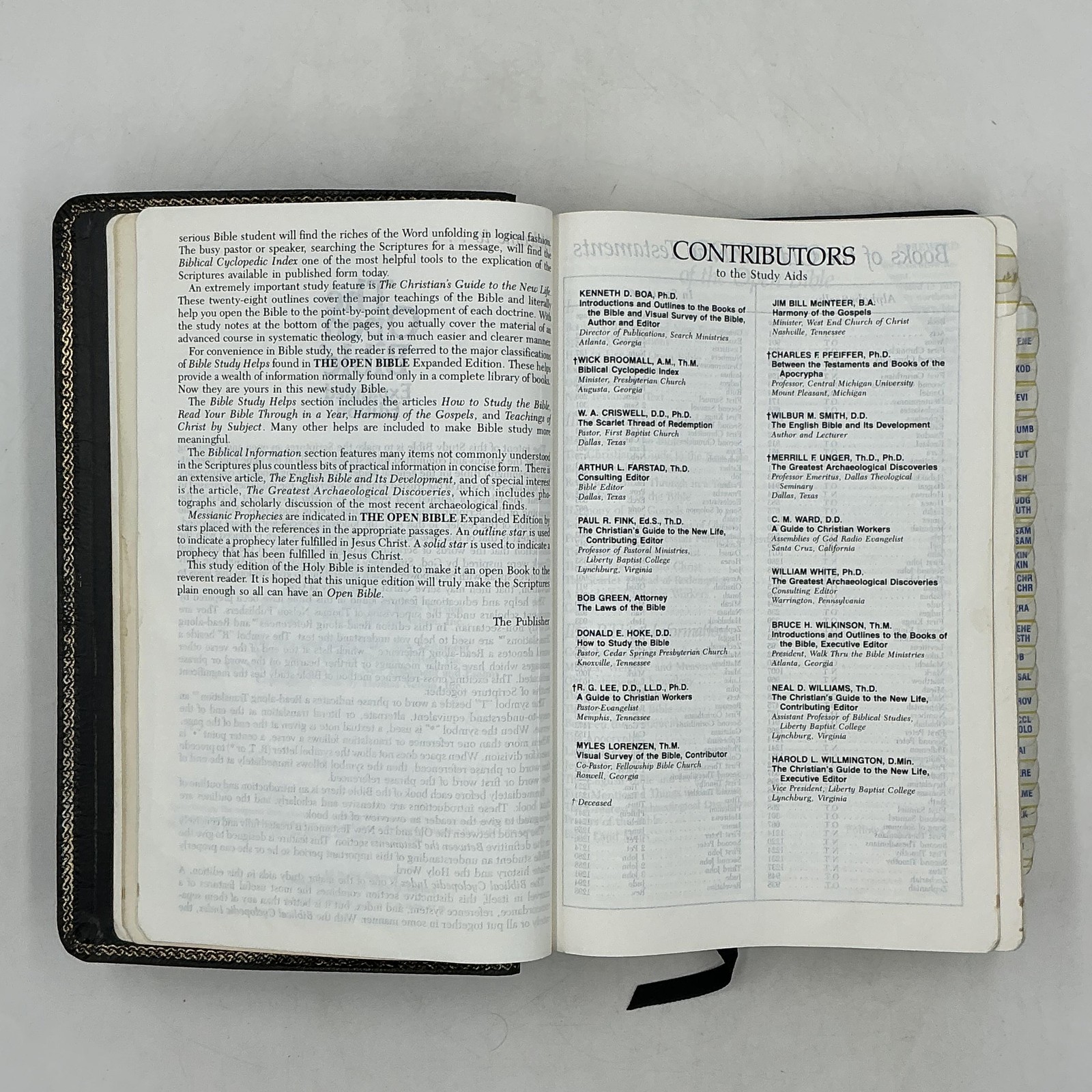 Vintage Holy Bible The Open Bible NKJV Expanded Edition Thomas Nelson Leather