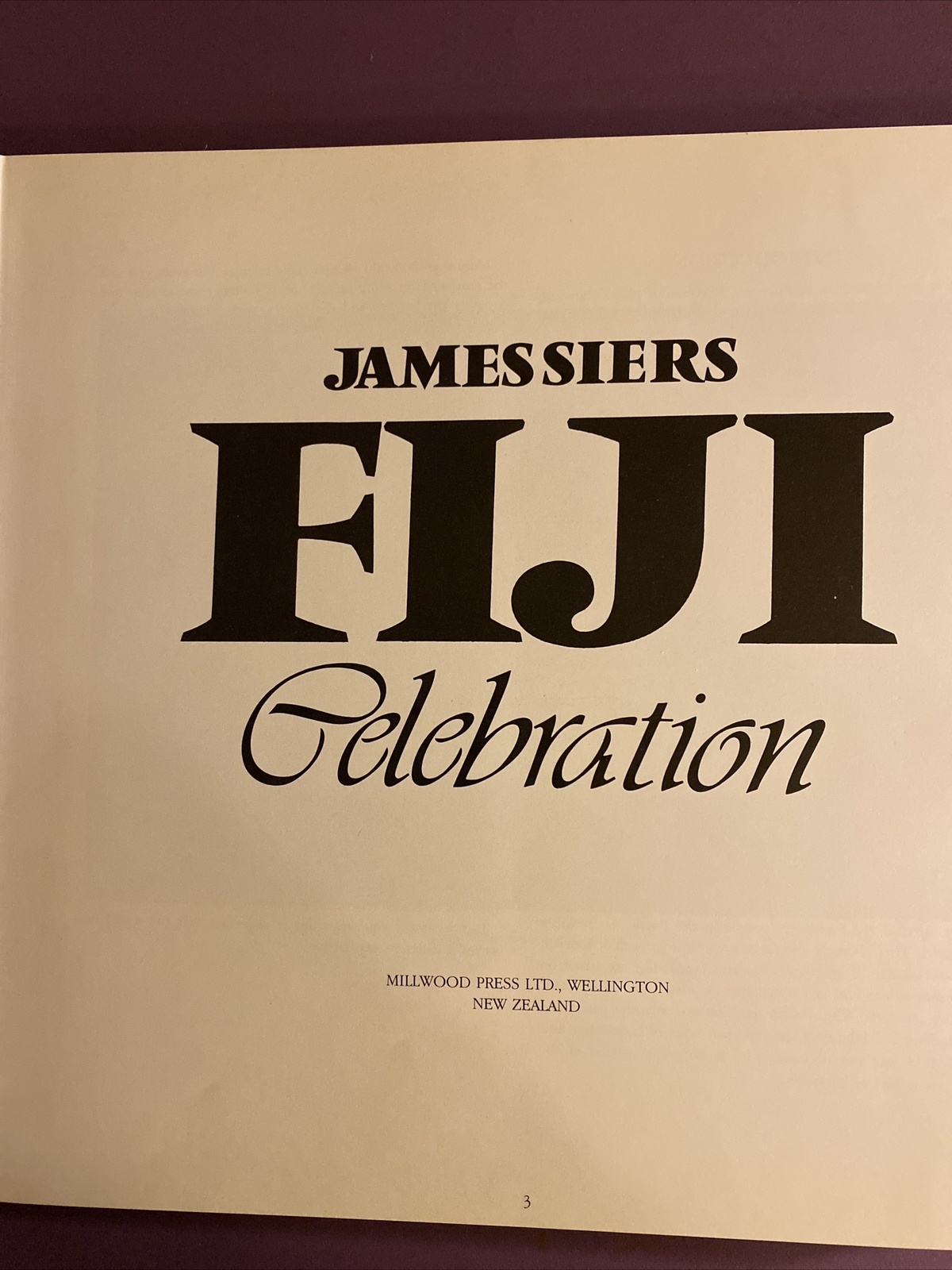 JAMES SIERS FIJI CELEBRATION HC DJ 164 PAGES REPRINTED 1990 FREE SHIPPING