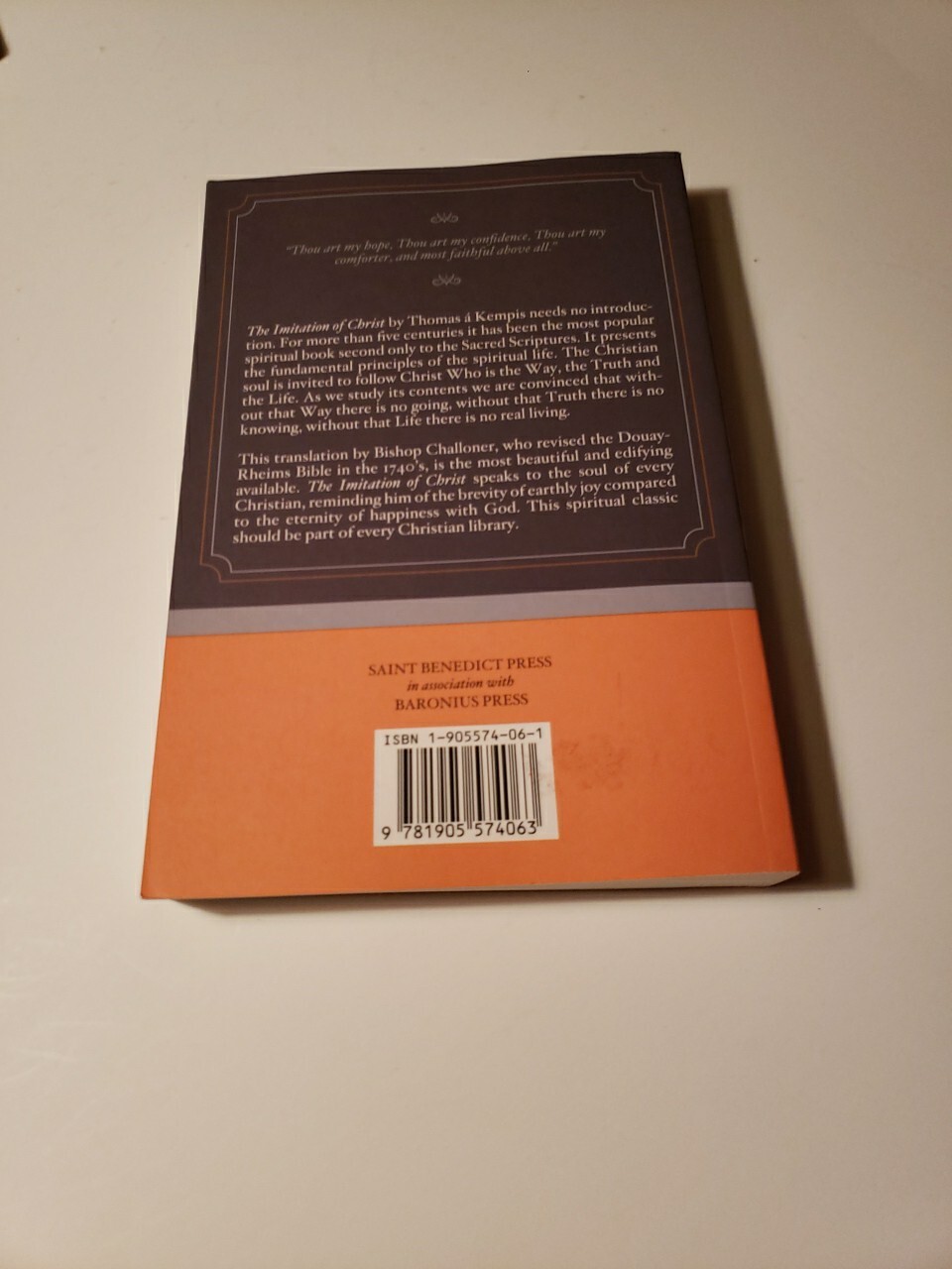 THE IMITATION OF CHRIST By Thomas A Kempis 2006 Paperback Book