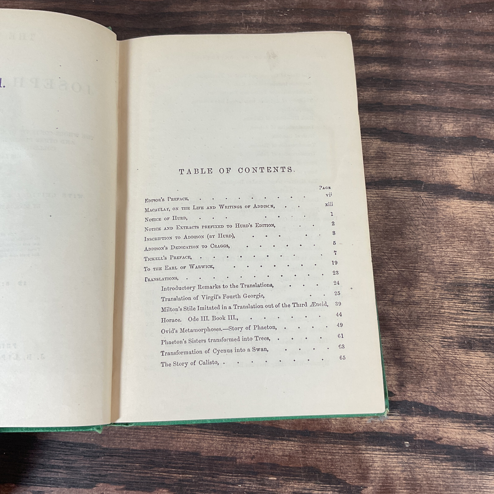 Addison’s Works Six Volume Set By Addison, Joseph