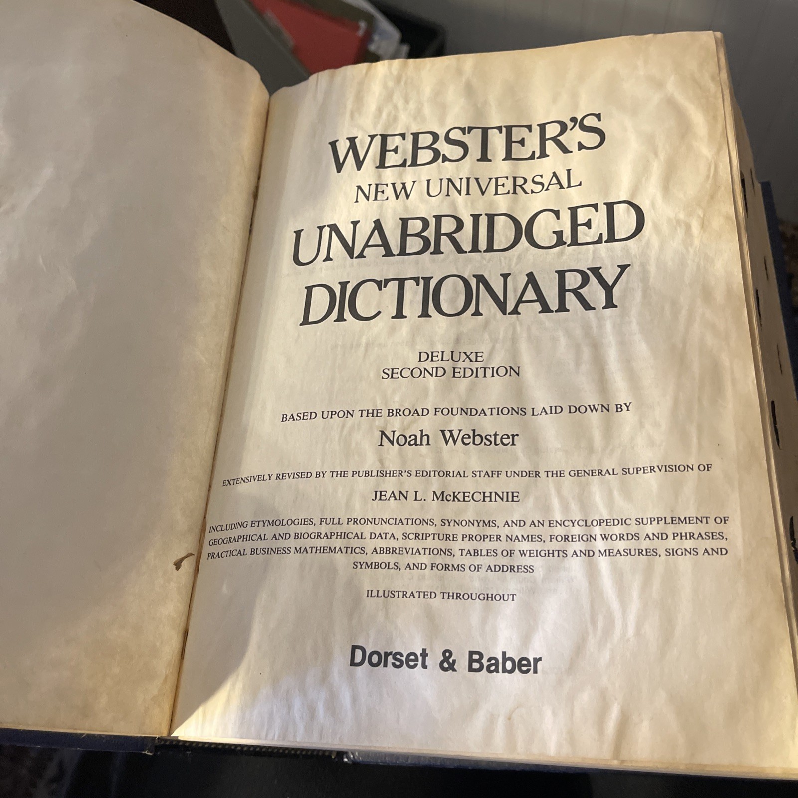 Webster’s New Universal Unabridged Dictionary: Deluxe Second Edition 1979 HC C5