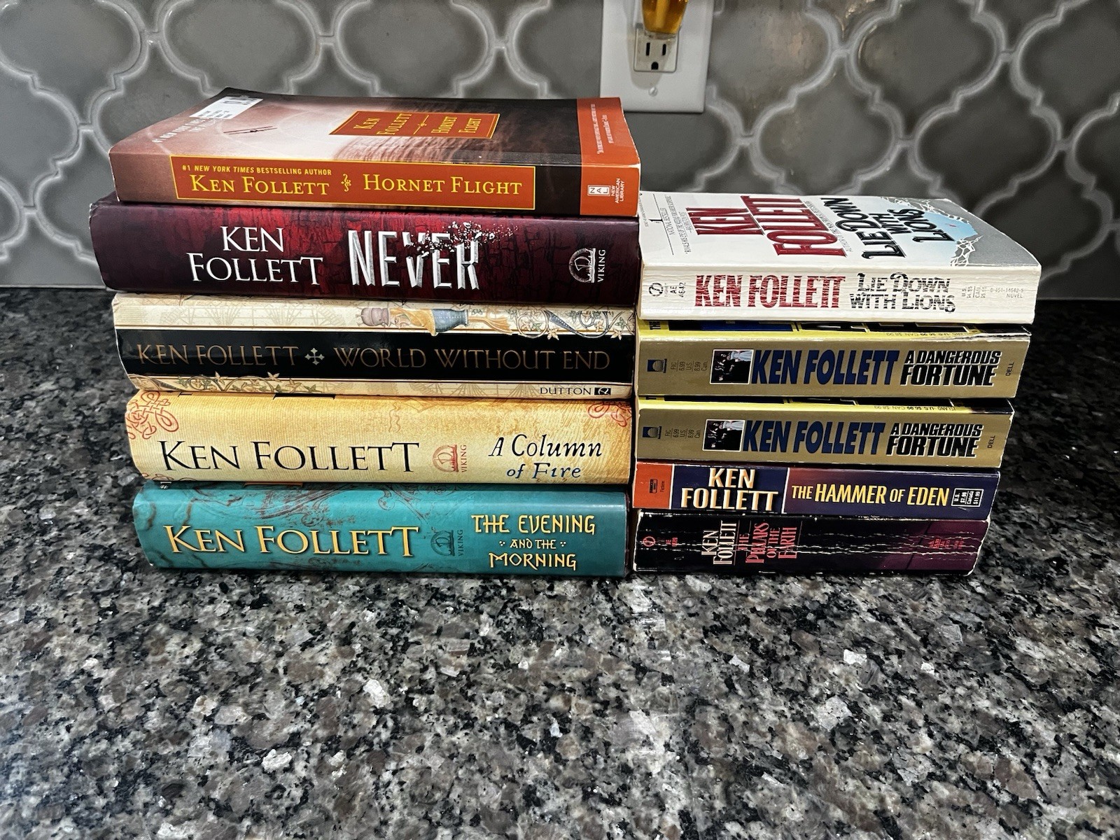 KEN FOLLETT 10 Book Lot from: Kingsbridge Series And Never Hornet Flight Hb Pb