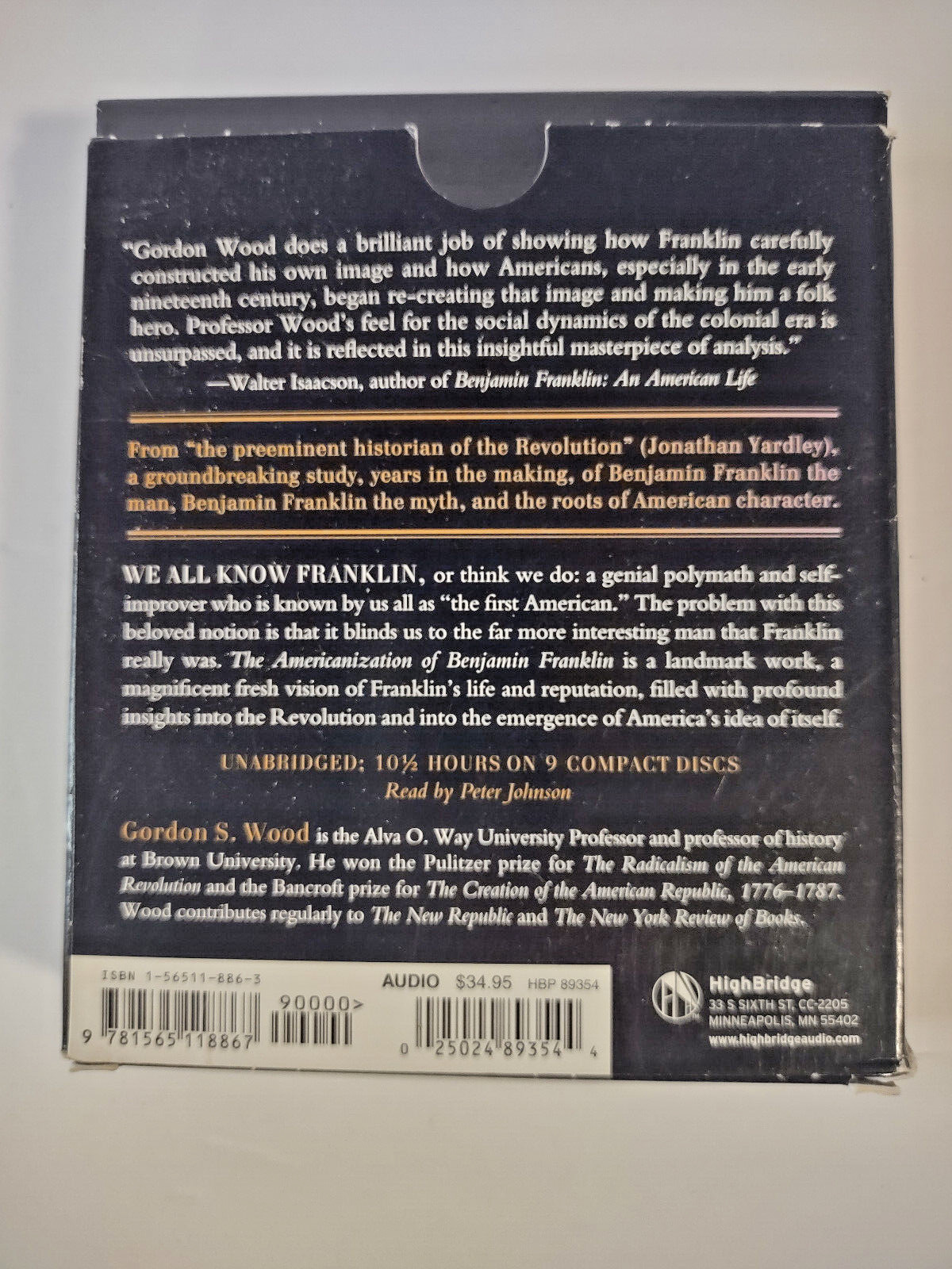 The Americanization of Benjamin Franklin by Gordon S. Wood (2004, Compact Disc,…