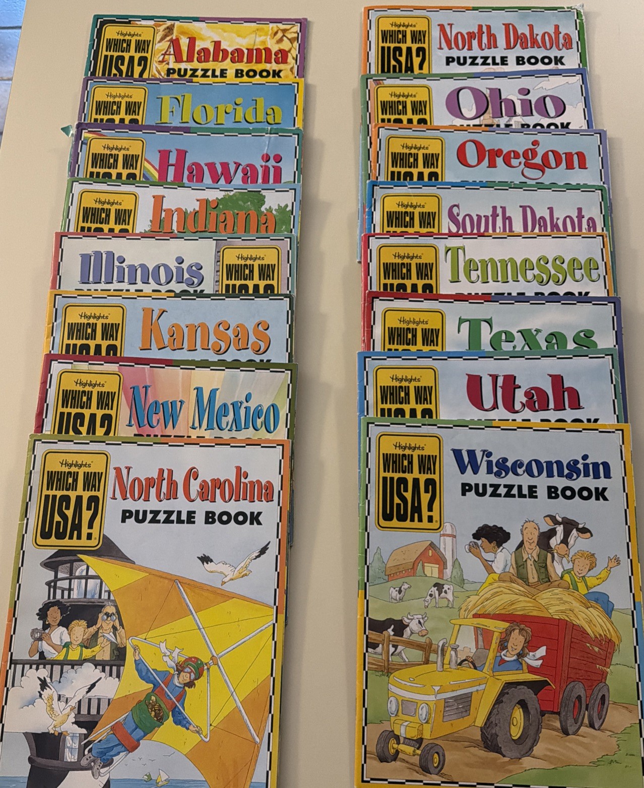 Highlights Which Way USA 38 States Total (22 w/Maps) Books Unused ~ FREE SHIP