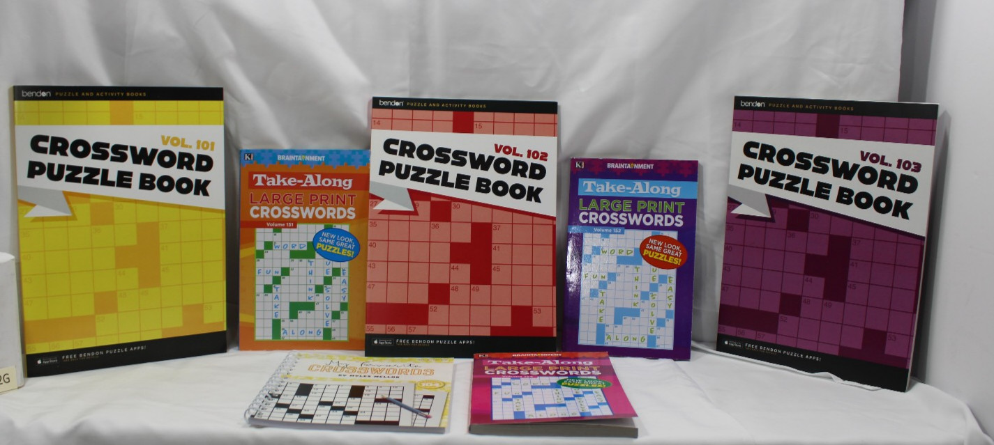7 CROSSWORD BOOKS NEW UNUSED KAPPA, BENDON, DREAMTIVITY 444 CROSSWORD PUZZLES