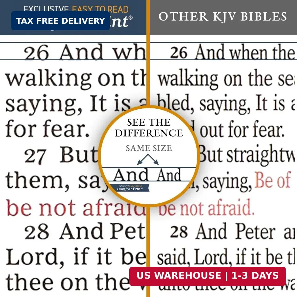 KJV Holy Bible: Gift and Award, Black Leather-Look, Red Letter, Comfort Print: K
