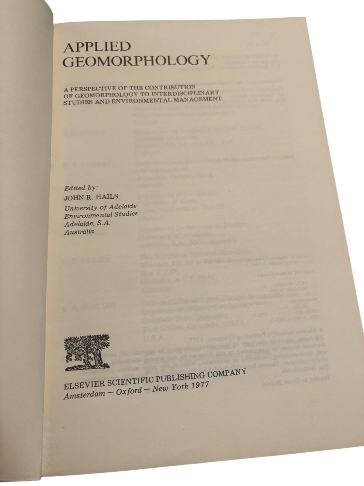 Applied Geomorphology Edited By John R. Hails 1977 Paperback Edition