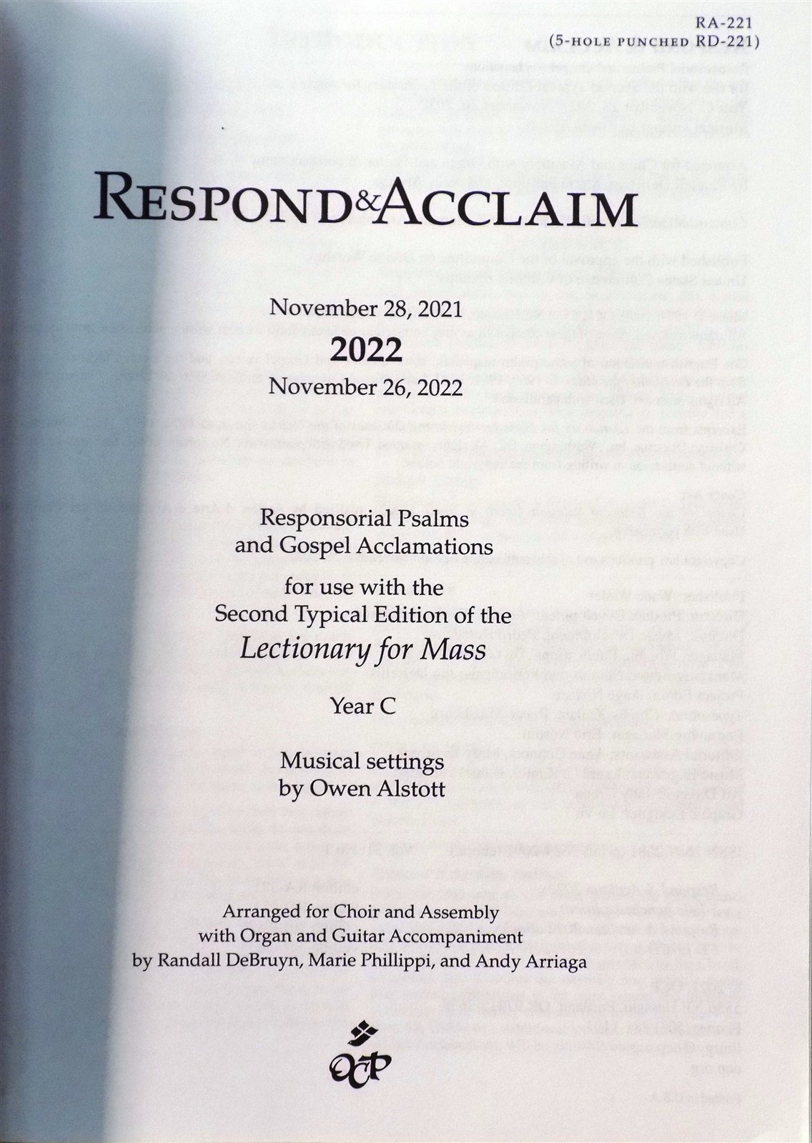 Respond & Acclaim 2022 Paperback New