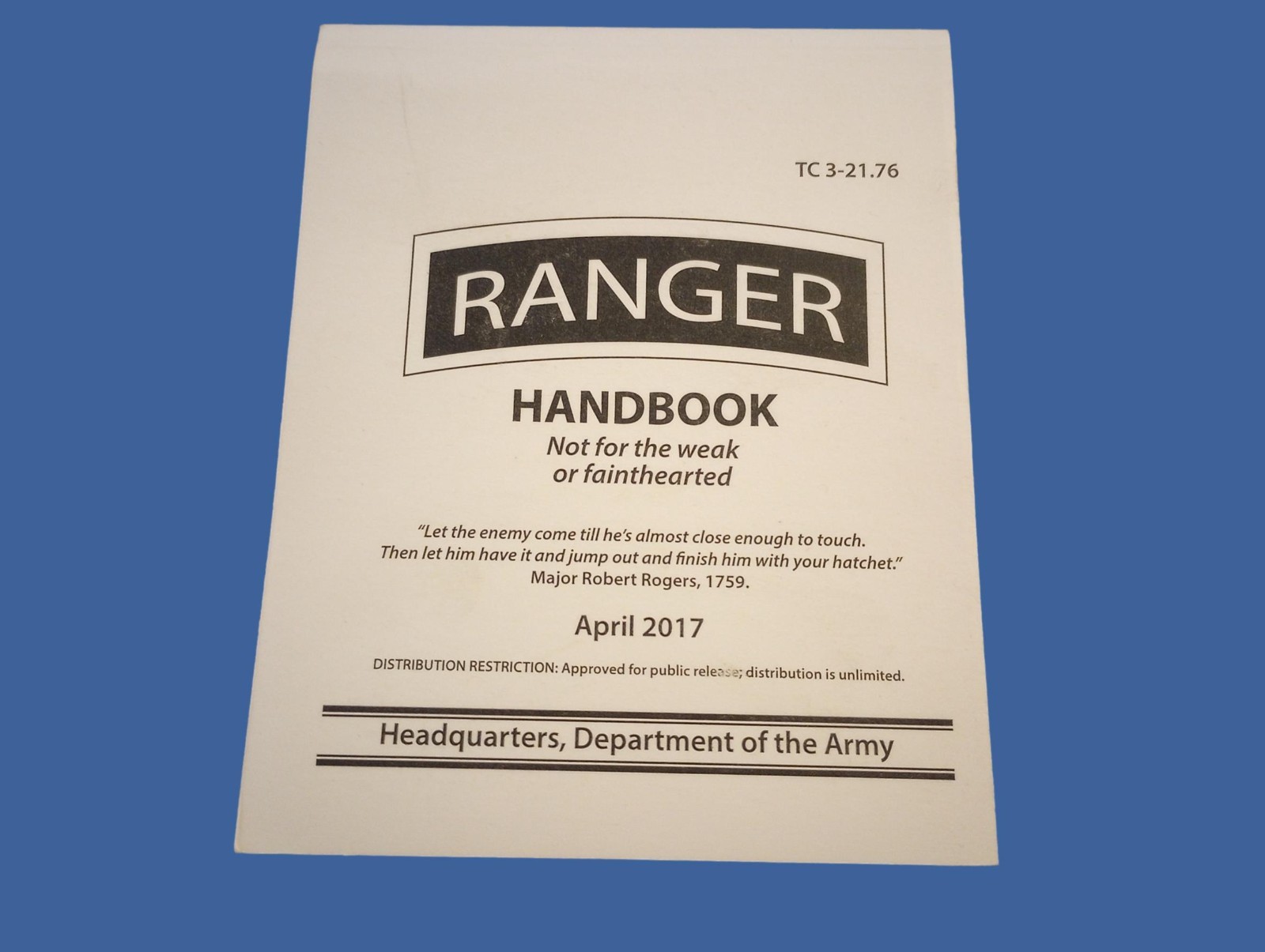 U.S ARMY RANGER HANDBOOK TRAINING BOOK MILITARY RANGER GUIDE BOOK