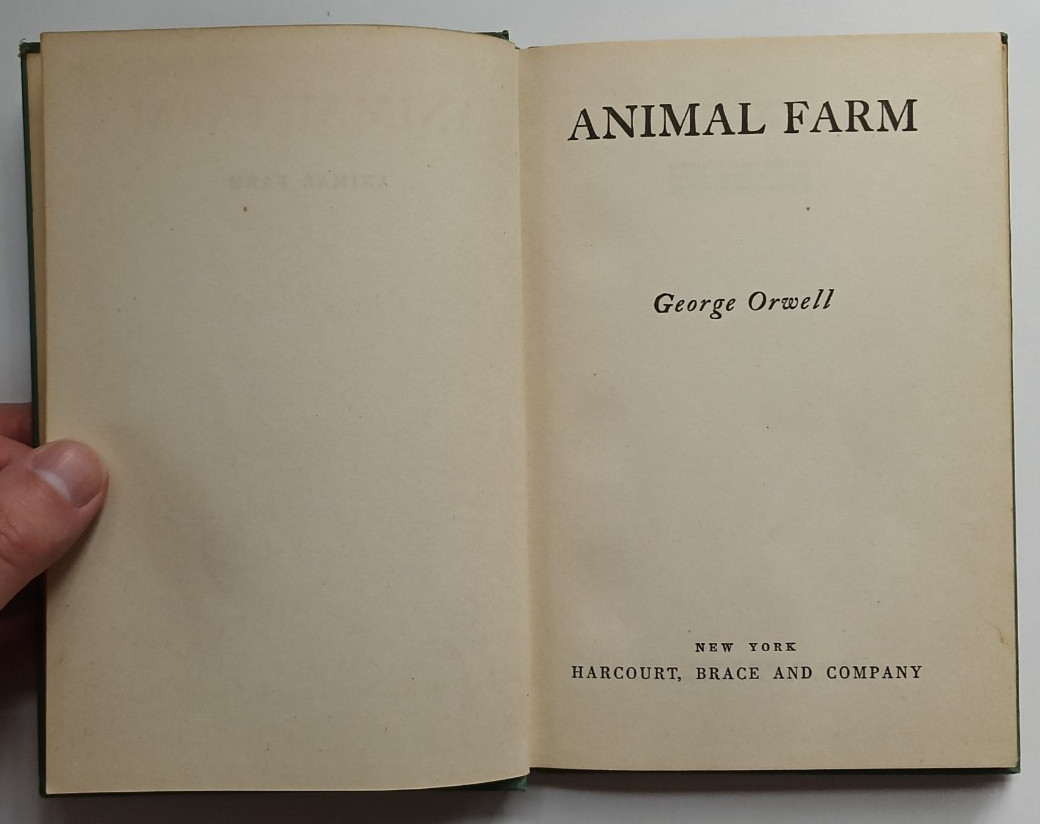 Animal Farm (1st edition) by George Orwell (Harcourt, Brace & Co., 1946) HC