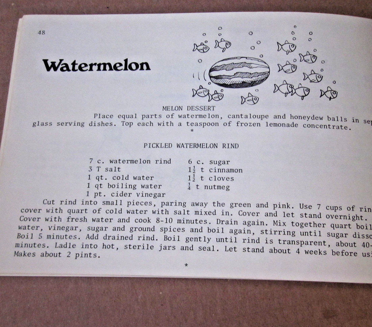 FRUIT RECIPES Michigan cookbook 1983 Carole Eberly coffee cake Concord Grape Pie