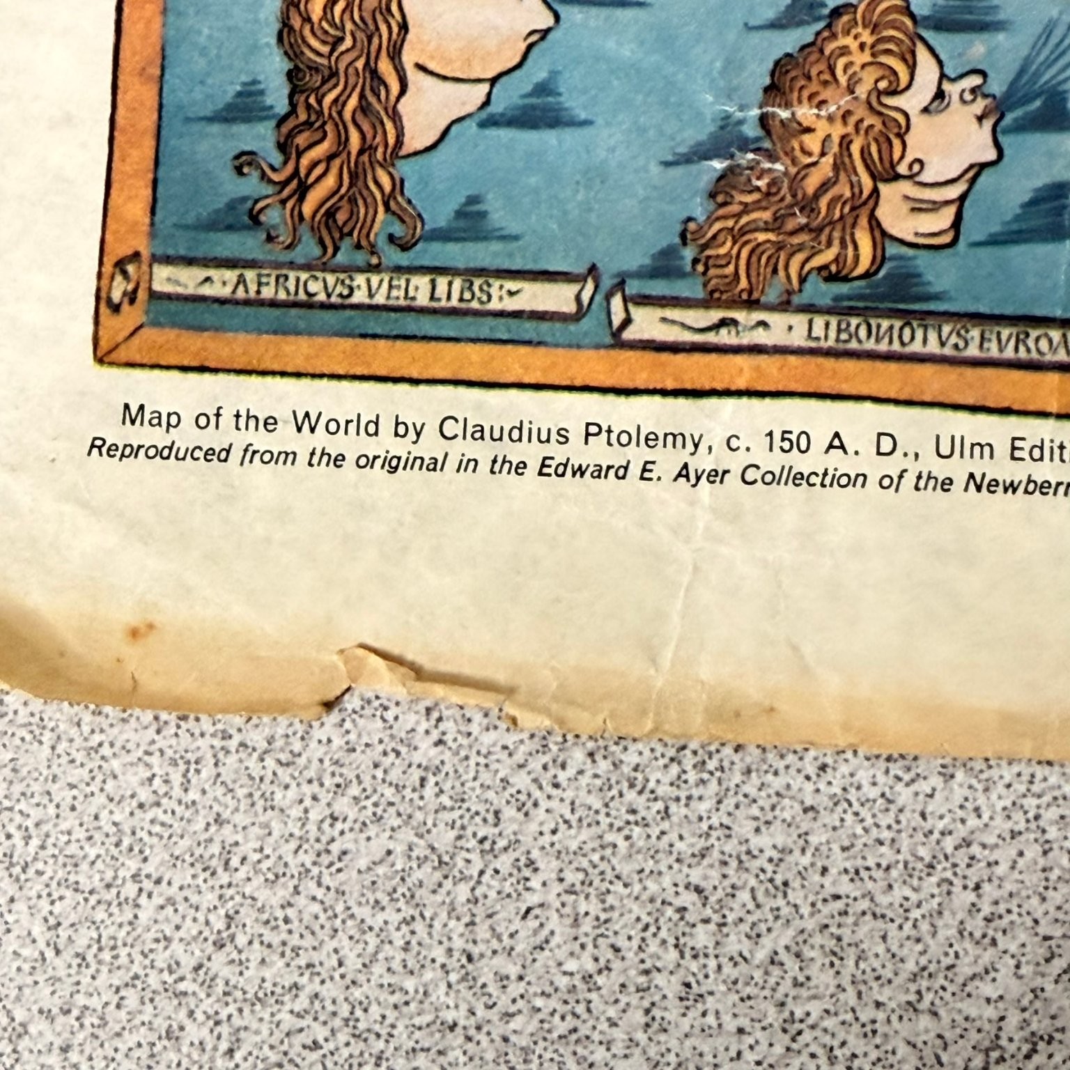 Ptolemy World Map 1482 Ulm Edition Reproduction Newberry Library Antique