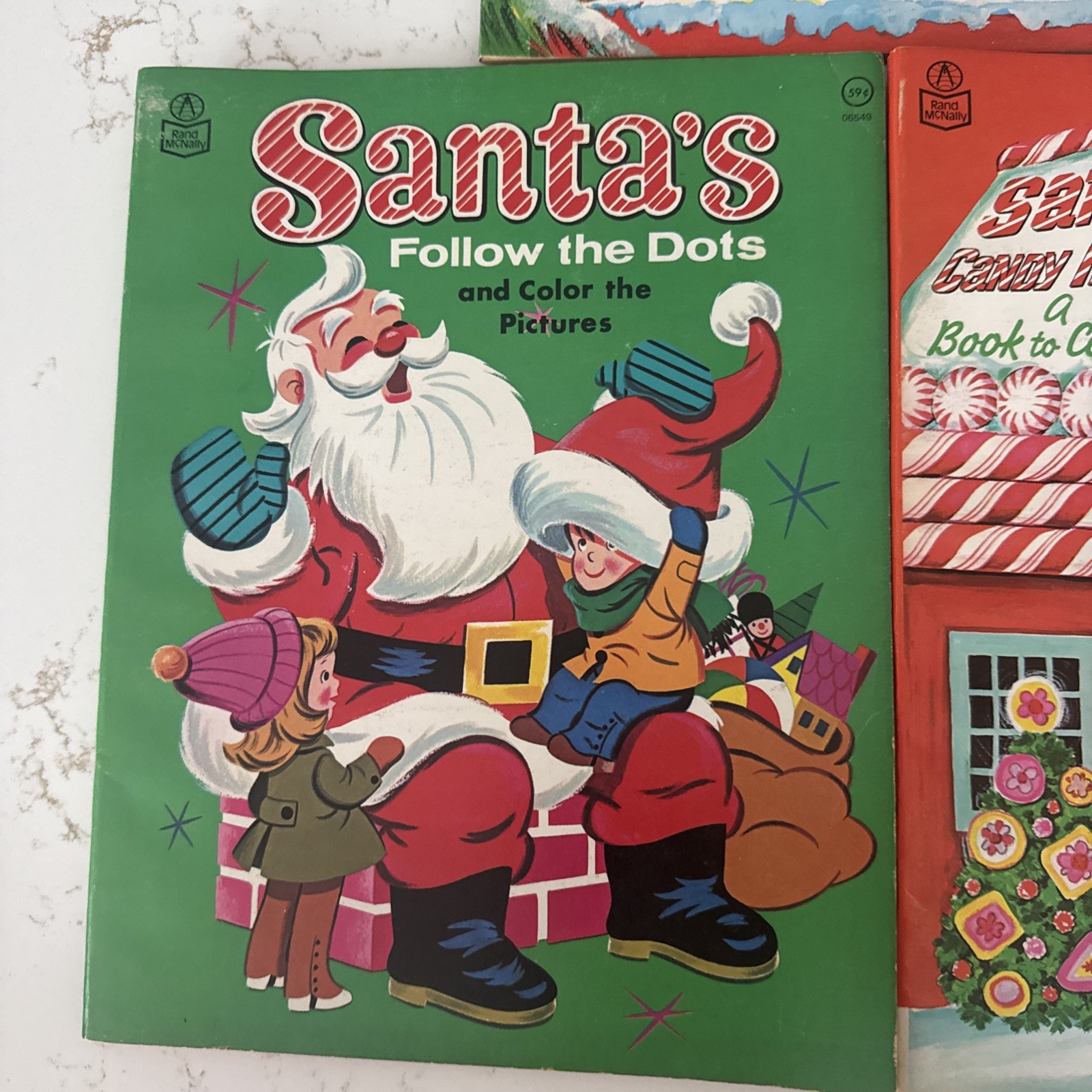 Lot of 3 Vintage Santa Christmas Coloring Books – Rand McNally – Unused