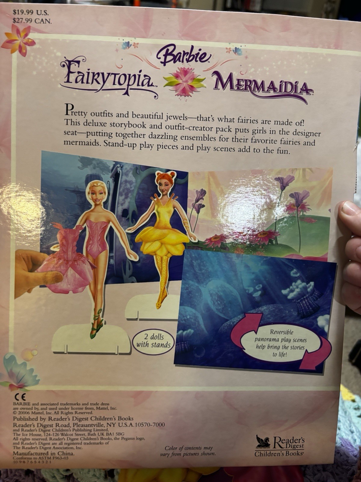 Barbie 2006 Reader’s Digest Fairytopia Mermaidia Book & Magnetic Paper Dolls