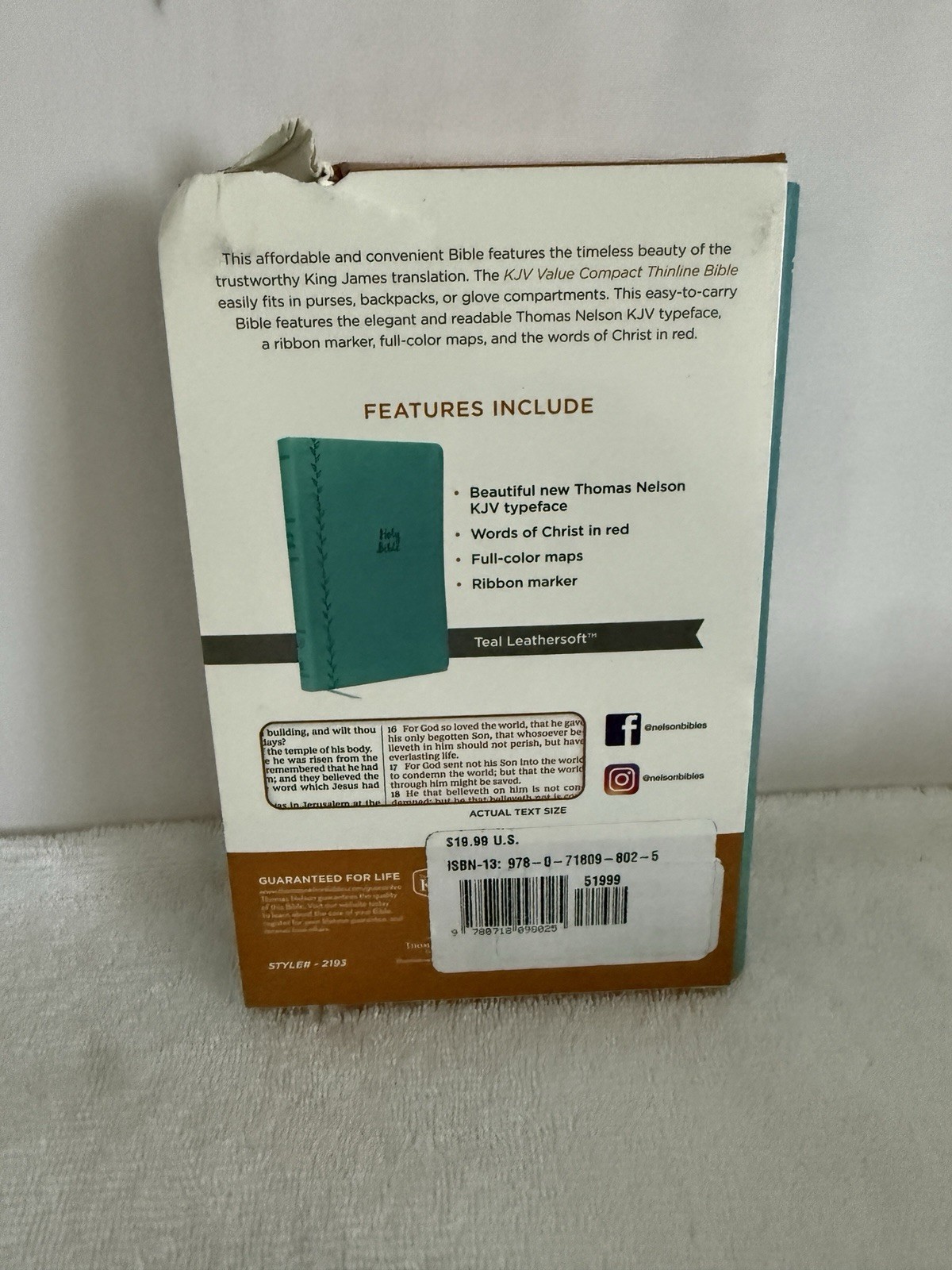 KJV Value Thinline Bible Compact Imitation Leather Red Letter Edition New