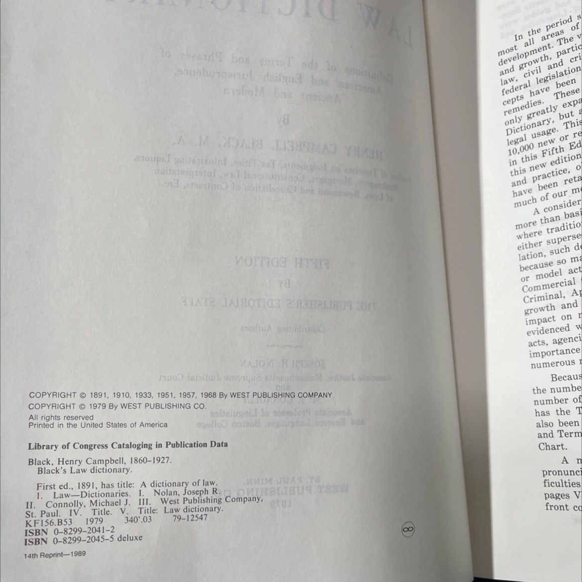black’s law dictionary book, by henry campbell black, 1979 Hardcover