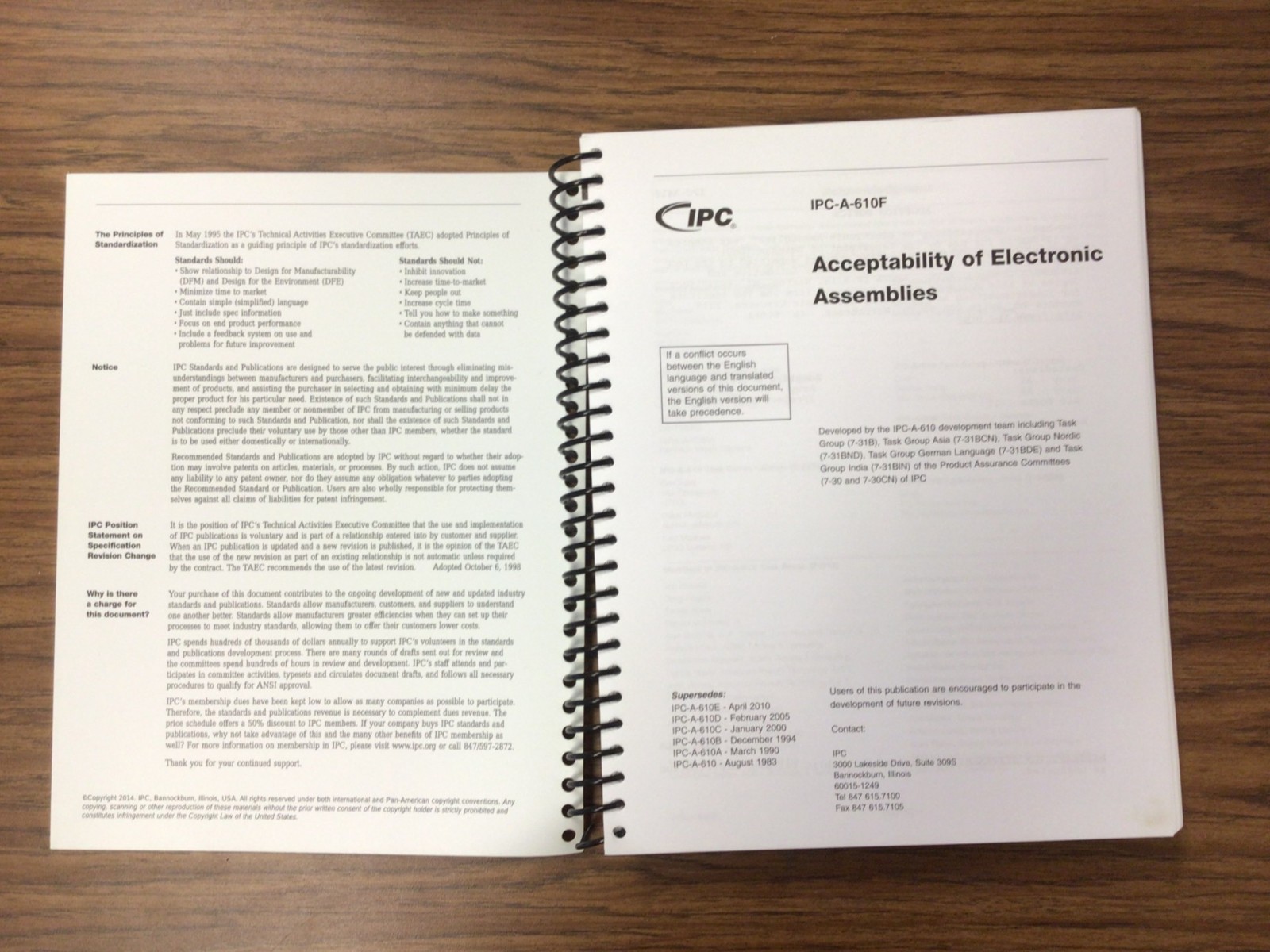 IPC-A-610F – Acceptability of Electronic Assemblies
