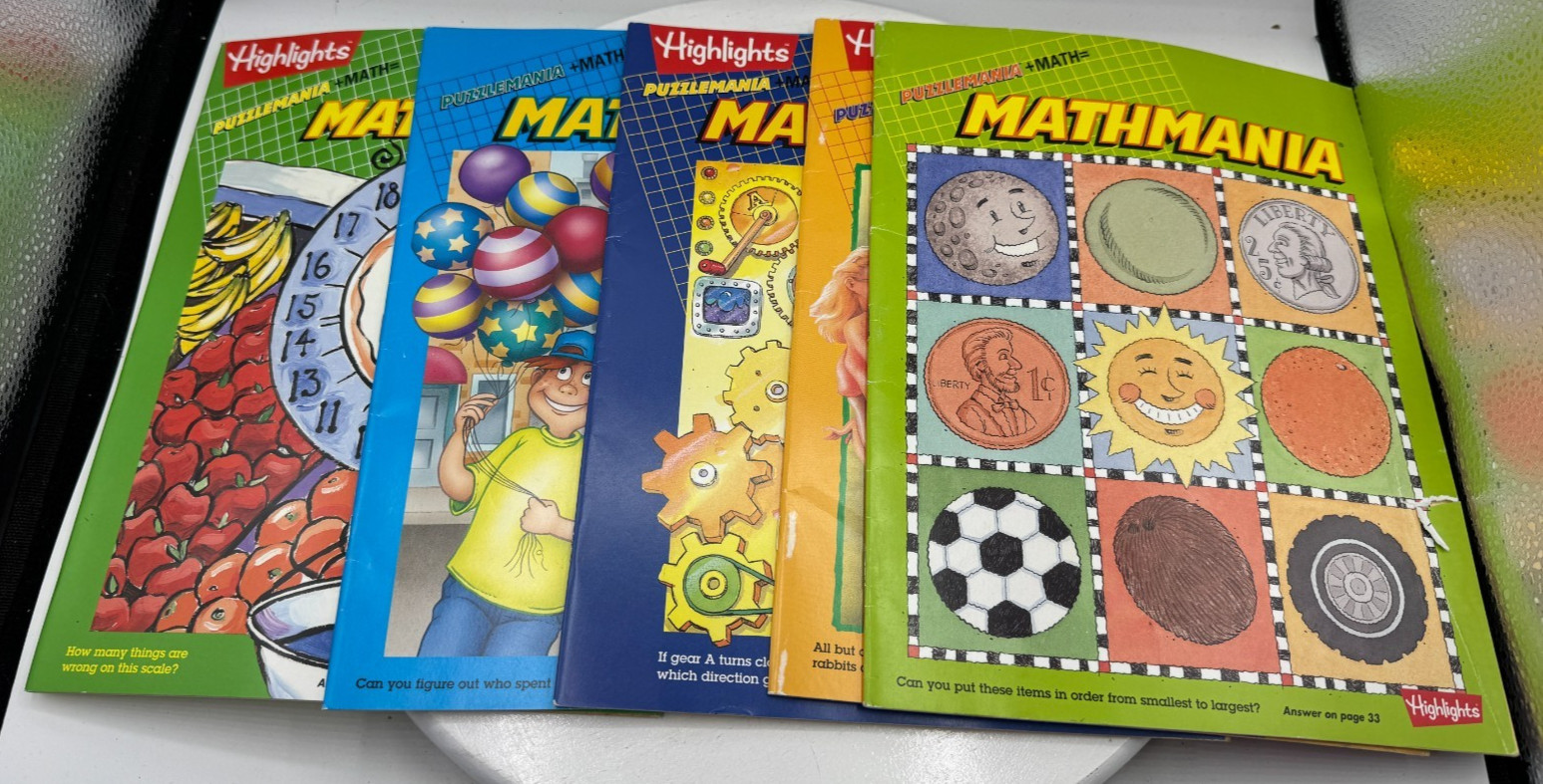 Highlights Mathmania Vintage early 1990+ Lot 37 Activity Book Homeschool