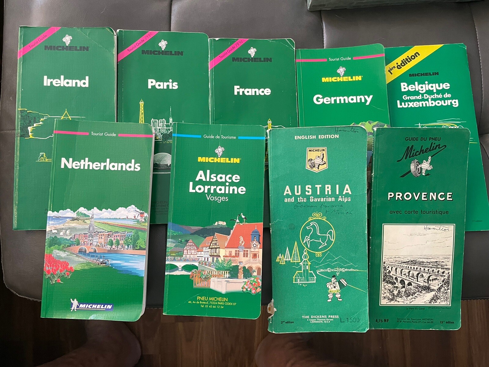 Michelin Green Guide Books, Various European Countries. 1960-1997 Vintage.