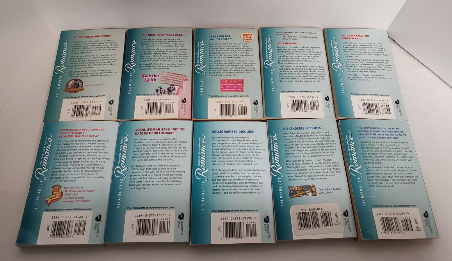 Silhouette & Harlequin Romance Lot of 15 2000-2006 Teal Spines