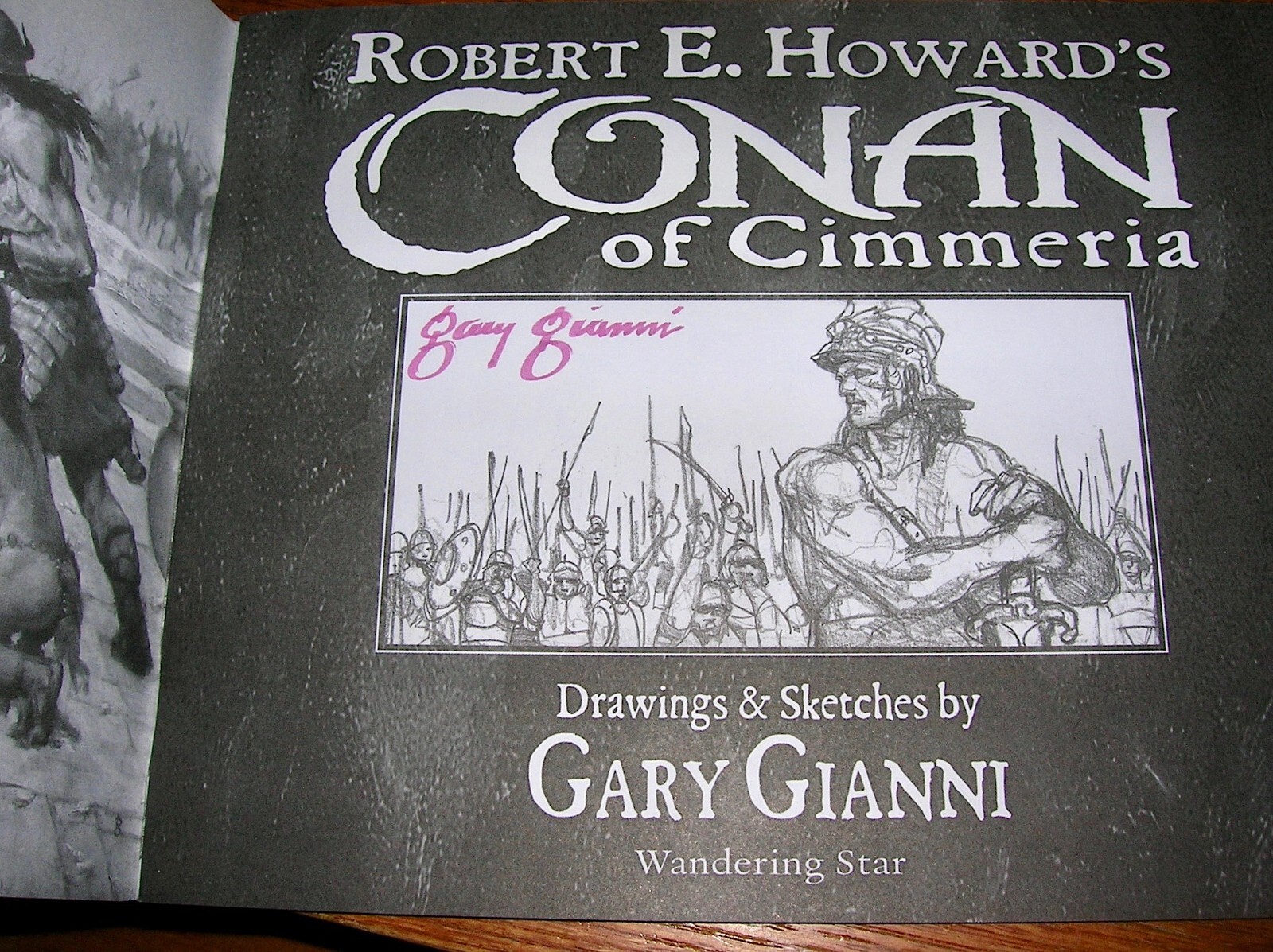 ROBERT E. HOWARD CONAN OF CIMMERIA 2 GARY GIANNI SIGNED SKETCHBOOK + PLATE