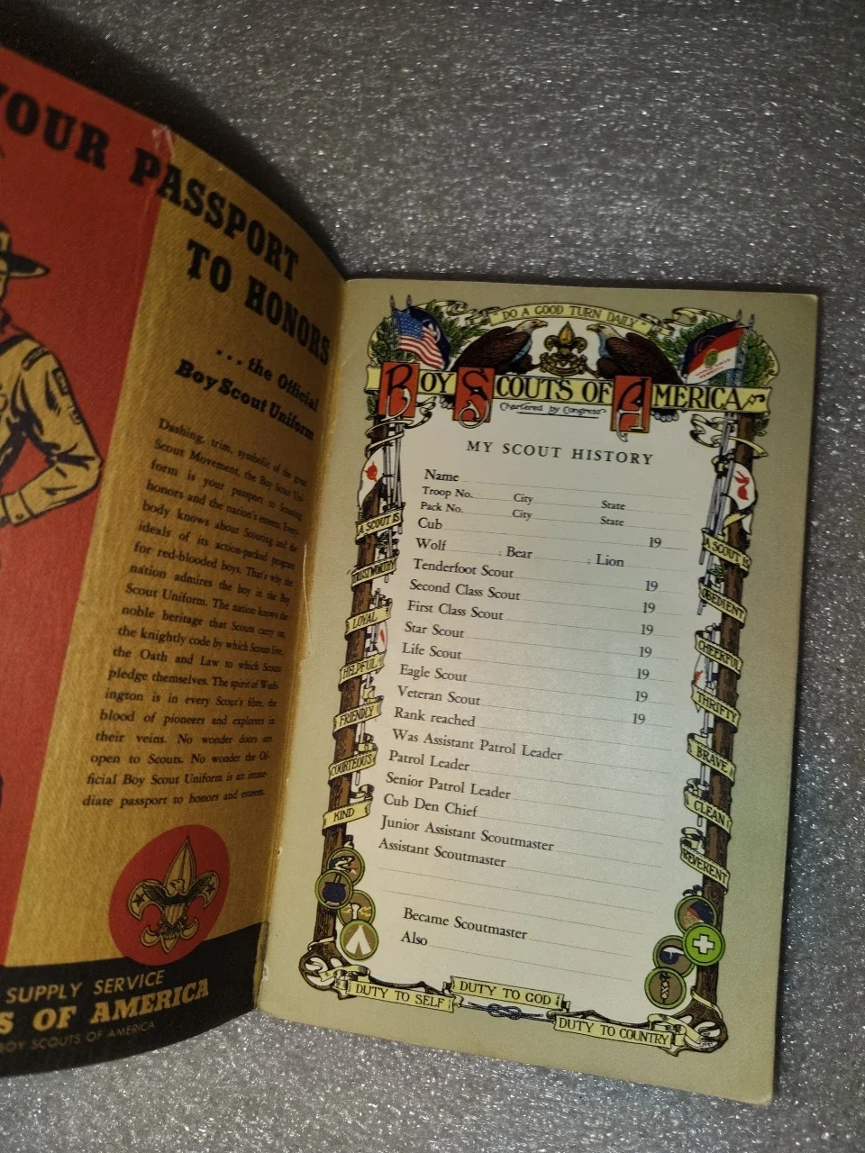 Boy Scouts Handbook for Boys 1940 & Scoutmasters 1929 Manual Vintage Lot
