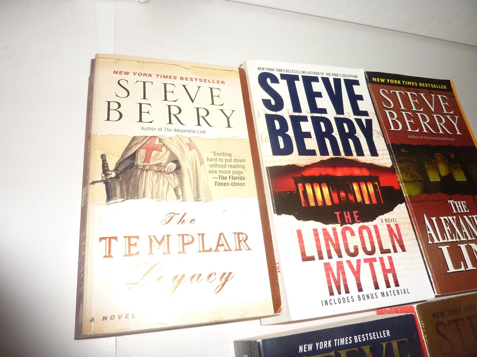 STEVE BERRY 5 PB Lot Thrillers Mystery Lincoln Myth Templar Legacy Jefferson Key