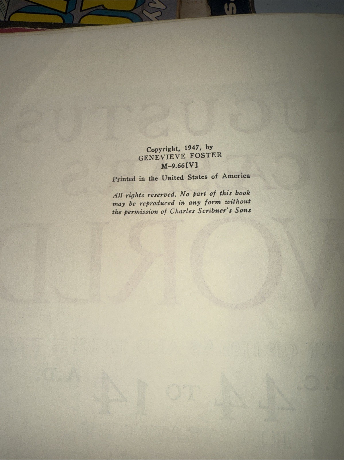 Augustus Caesar’s world, 44BC To 14 AD 1947 HB DC