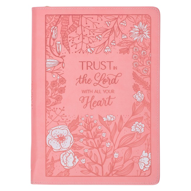 Christian Art Gifts Pink Vegan Leather Zipped Journal, Inspi…