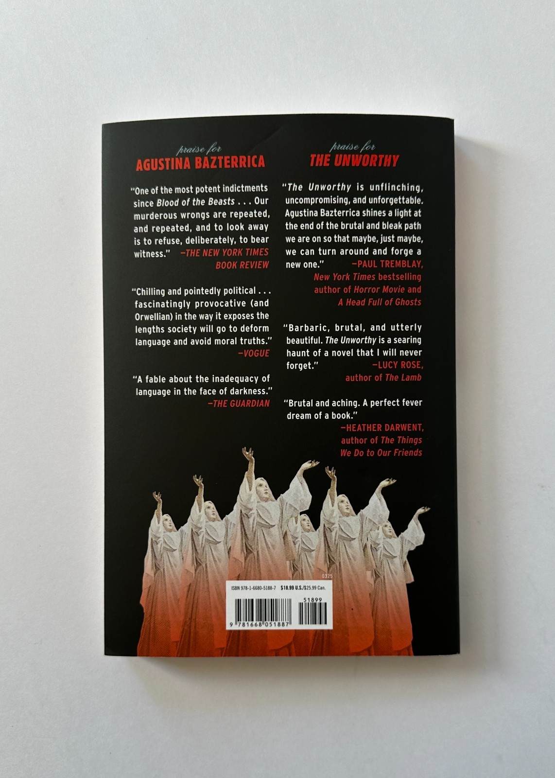 AGUSTINA BAZTERRICA The Unworthy | 2025 Scribner Trade Paperback