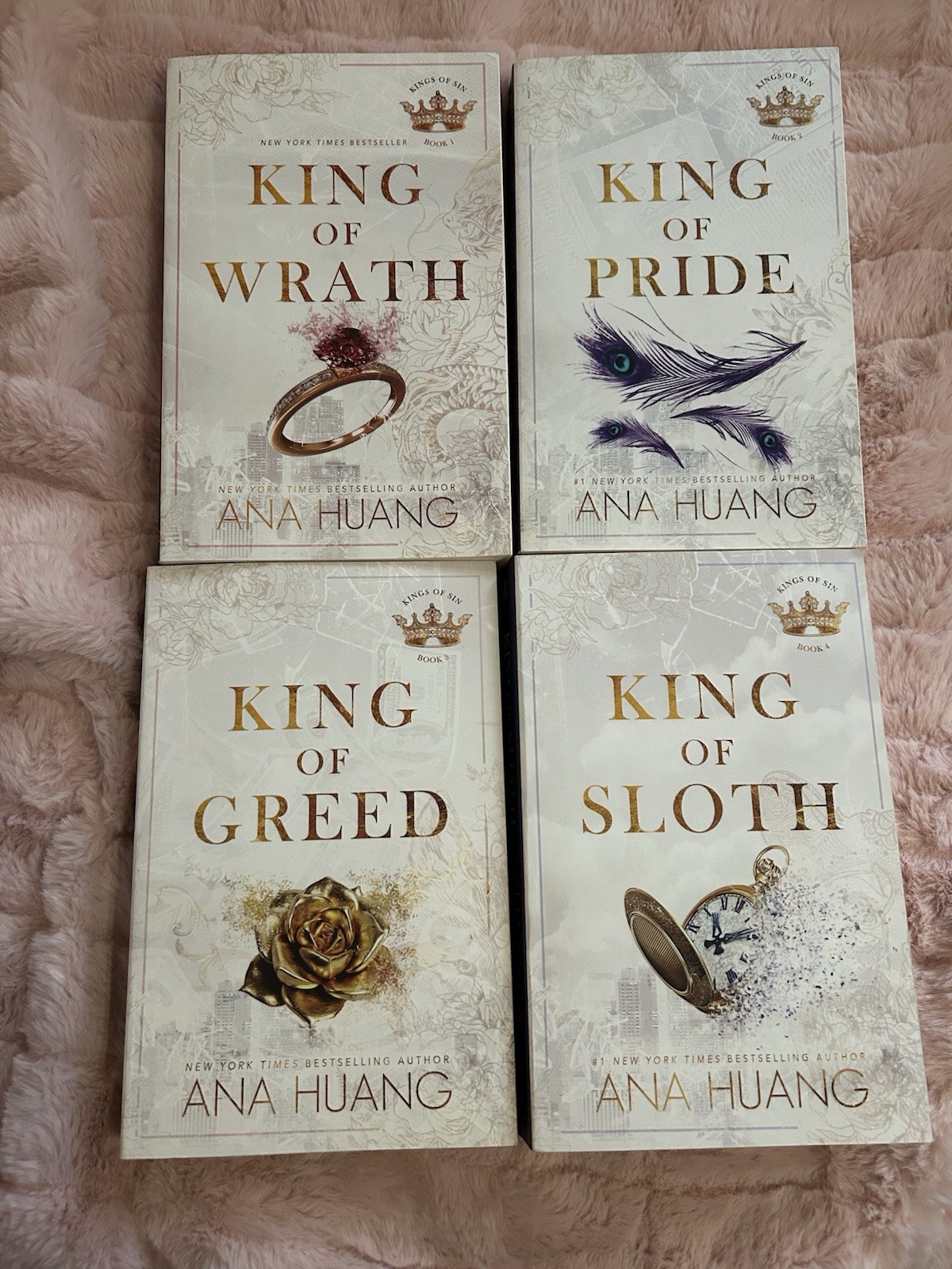 Ana Huang Kings of Sin Series: Wrath, Pride, Greed, Sloth Paperback Romance