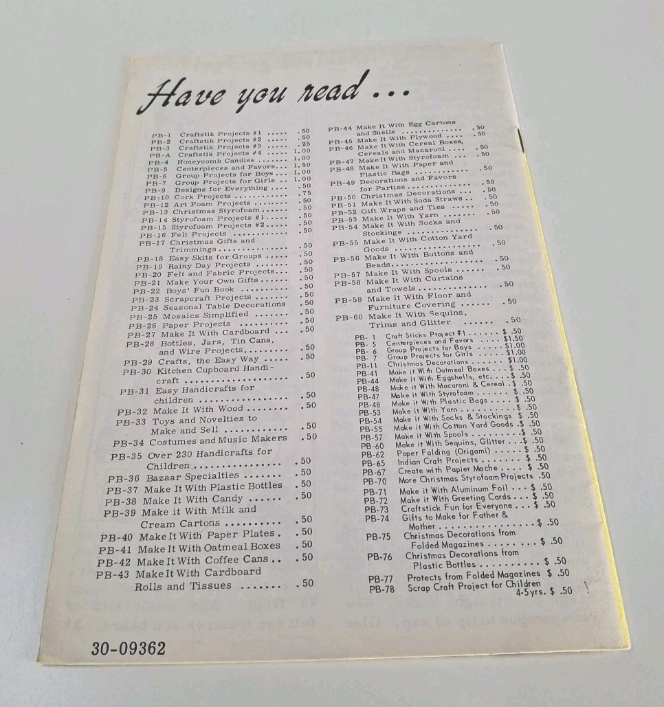 Vintage KAP KRAFT Easy to Make Bazaar Specialties 1966 Sewing Crafts Christmas