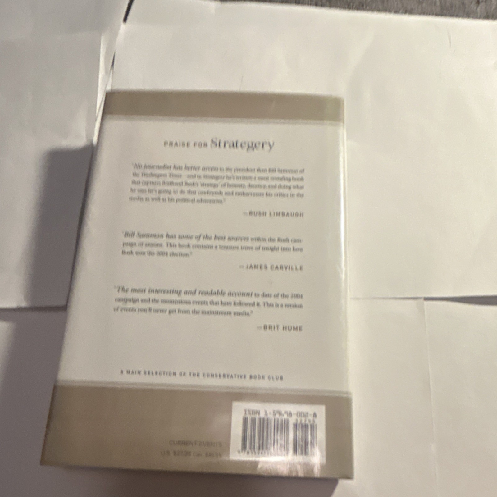 Strategery Bill Sammon PB Regnery Publishing 2006 Political Science US Politics