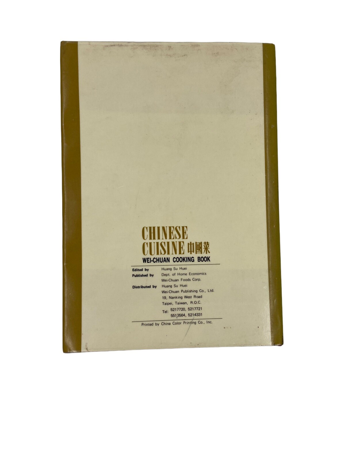 Wei-Chuan Cooking Book Chinese Cuisine Huang Su Huei 1977