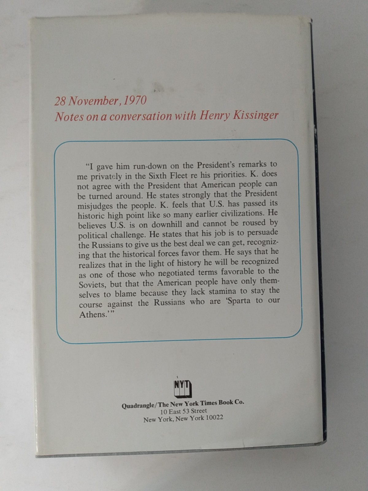 Nixon Cold War military policy book, On Watch: A Memoir Elmo R Zumwalt Jr. HCDJ