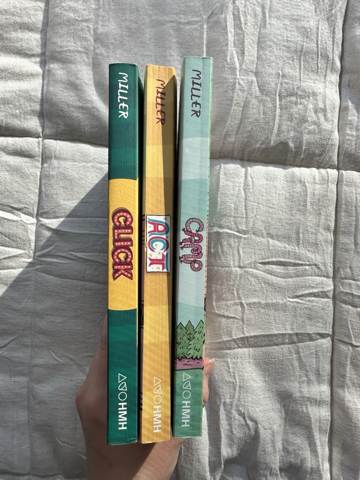 Click, Act, and Camp graphic novel book bundle by Kayla Miller