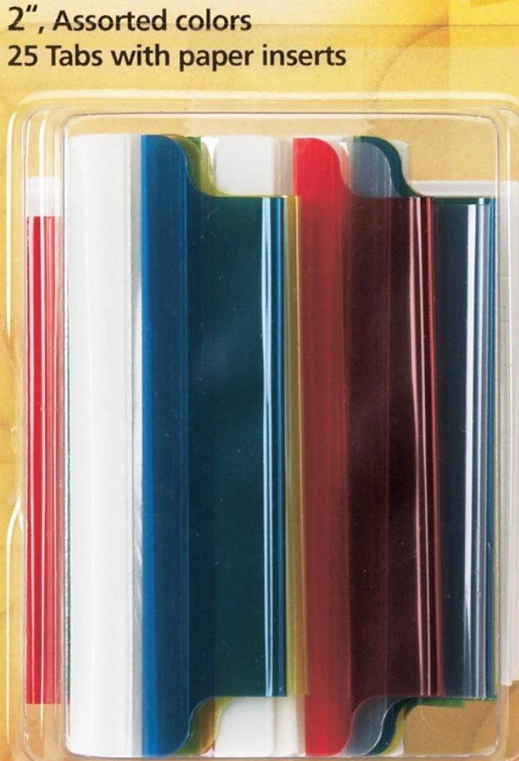 NEW – Avery Index Tabs with Writable Inserts, 25 Assorted Tabs, 2 Inches (26100)