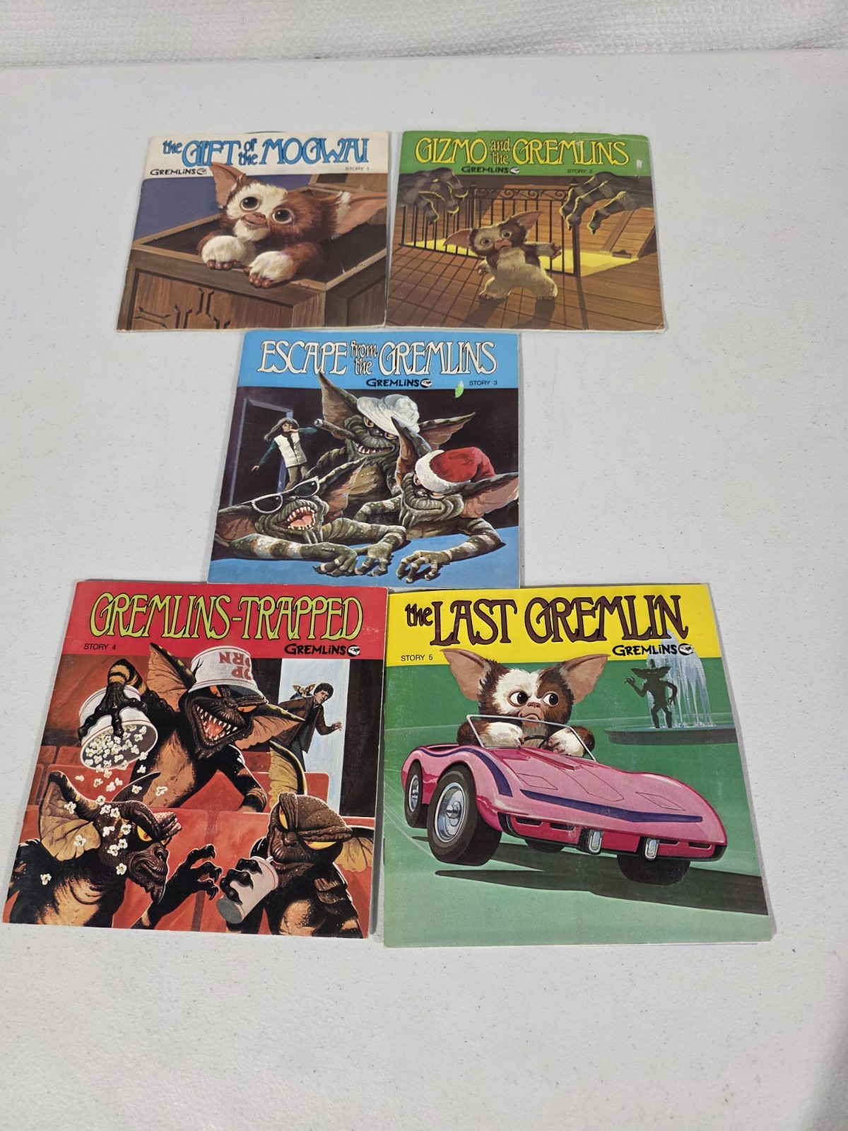 Gremlins Story Books and Record Set Gizmo Mogwai Movie Collectible Lot all 5